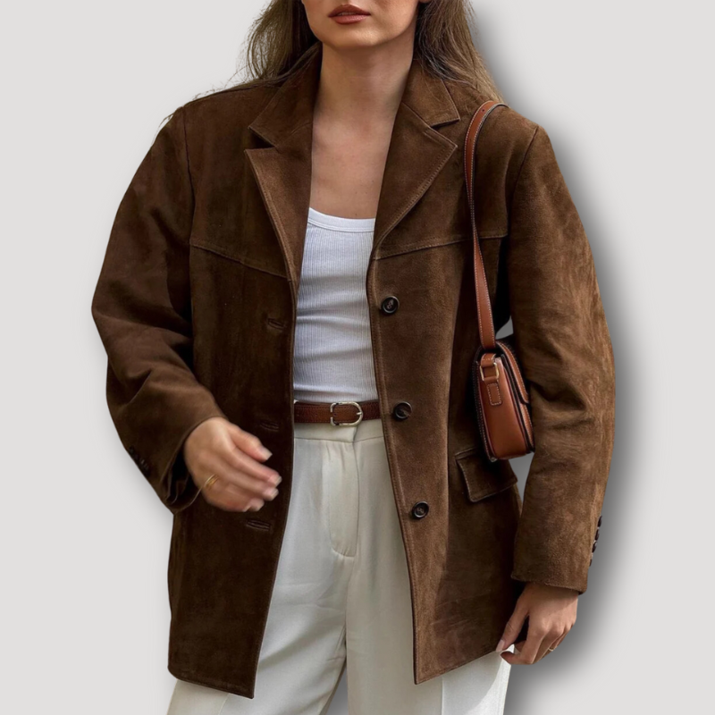 Vintage Oversize Brown Jackets Womens