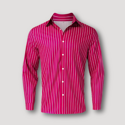 Classic Striped Long Sleeve Button Up Collar Shirt