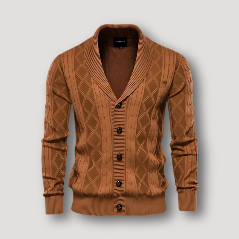 Shawl Collar Knit Cardigan Sweater for Men