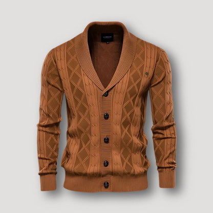 Shawl Collar Knit Cardigan Sweater for Men