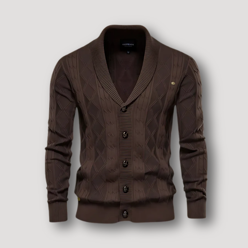 Shawl Collar Knit Cardigan Sweater for Men