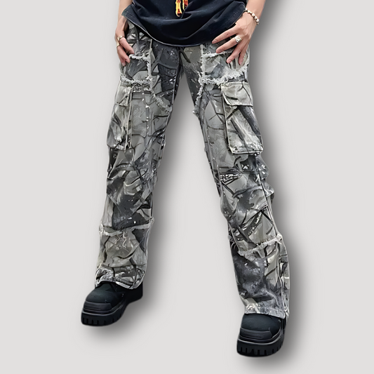 Streetwear Straight Cargo Camouflage Pants