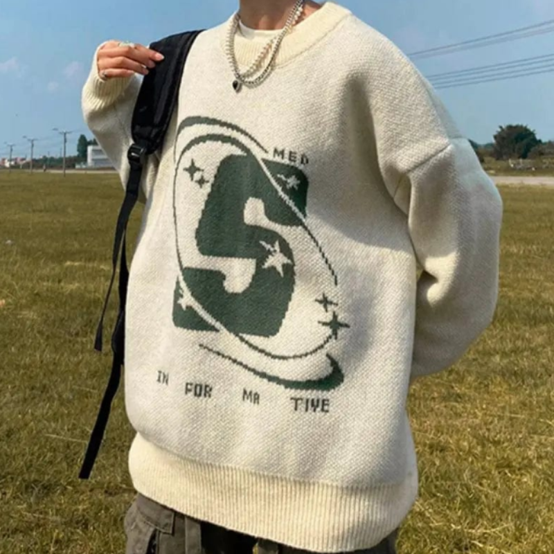 Big S Star Galaxy Knit Sweater Oversized