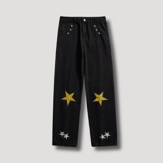 Star Embroidery Patches Baggy Jeans For Men and women