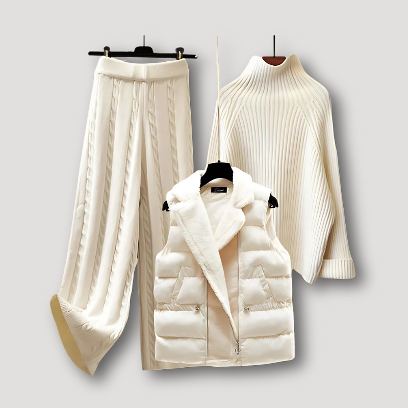 3 Piece Casual Winter Knit Set Woman