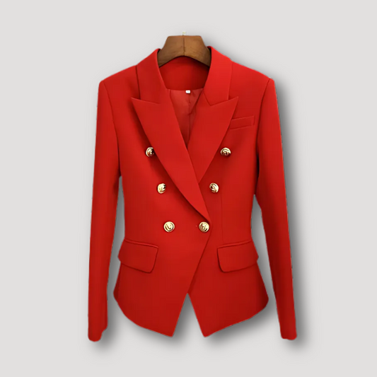 Gold Buttons Double-Breasted Blazer for Women