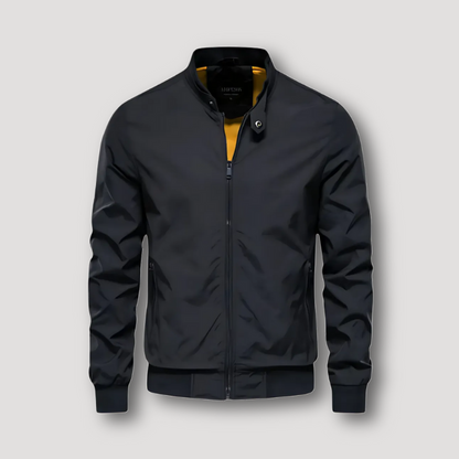 Water-Resistant Snap Button Collar Bomber Jacket for Men