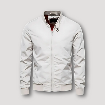 Water-Resistant Snap Button Collar Bomber Jacket for Men