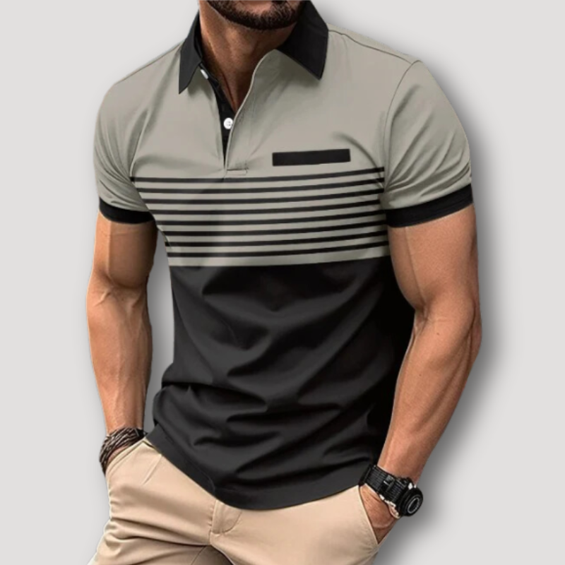 Color Blocked Breton Stripe Slim Fit Polo Shirt Sale