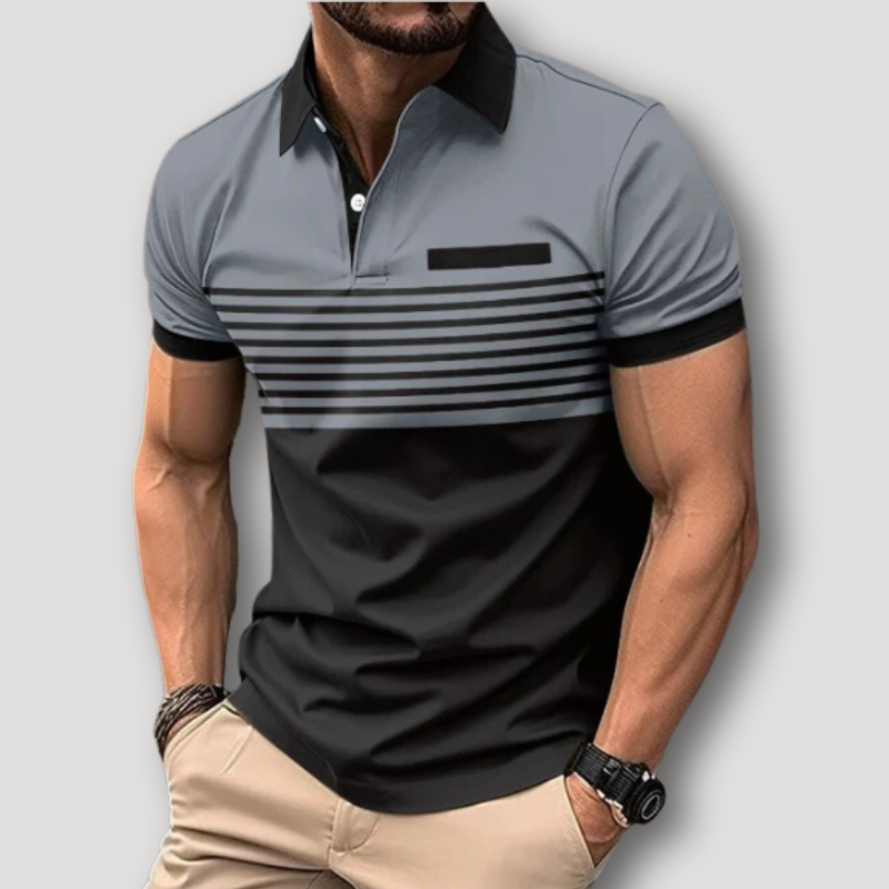 Color Blocked Breton Stripe Slim Fit Polo Shirt Sale