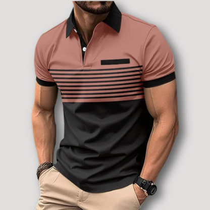 Color Blocked Breton Stripe Slim Fit Polo Shirt Sale