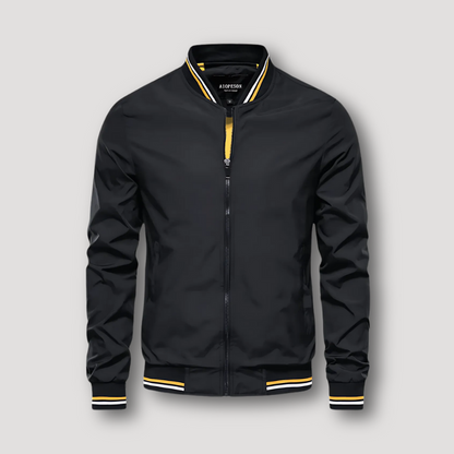 Striped Collar Casual Bomber Jacket Men