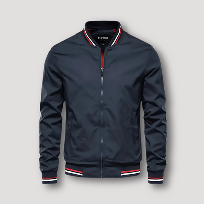 Striped Collar Casual Bomber Jacket Men