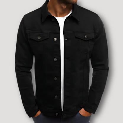 Slim Fitted Men's Denim Jackets Long Sleeve