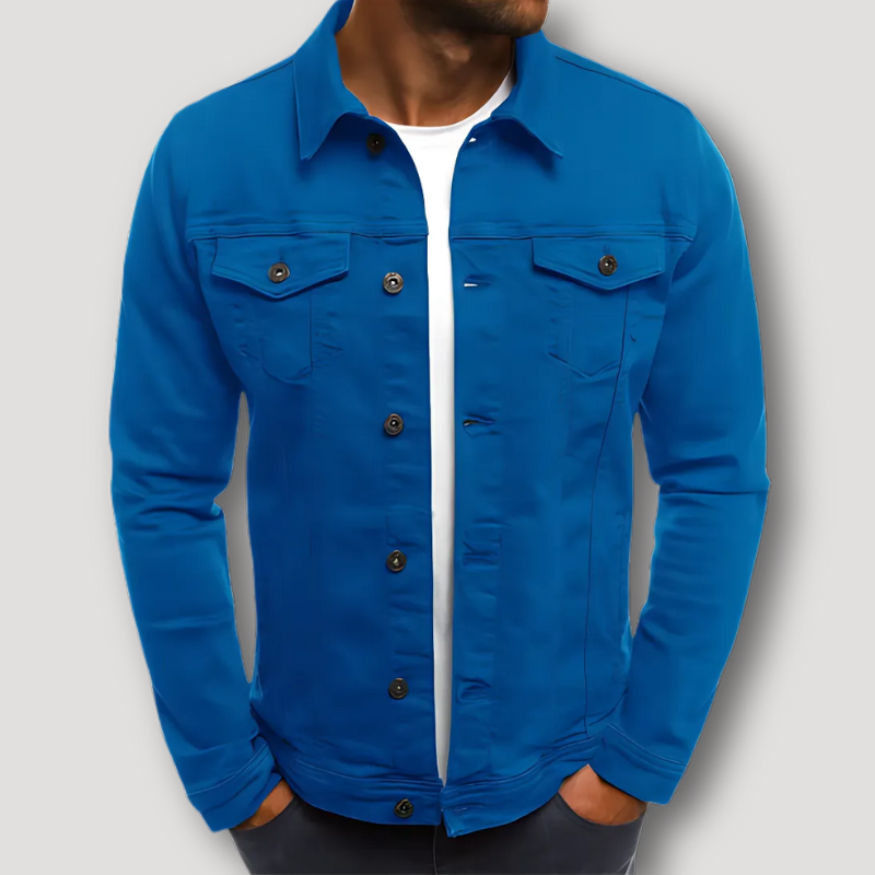 Slim Fitted Men's Denim Jackets Long Sleeve