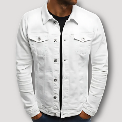 Slim Fitted Men's Denim Jackets Long Sleeve