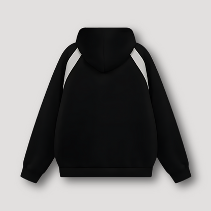 Zip Up Hoodie Basic Color Blocked Sports Jacket