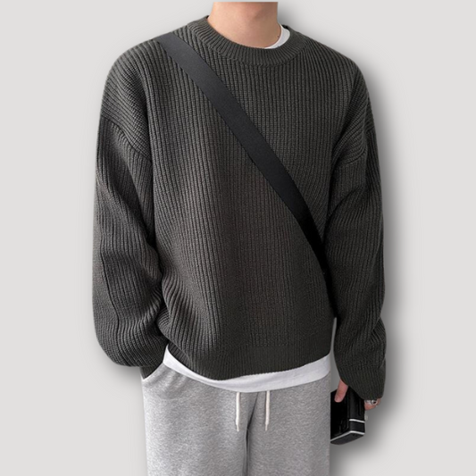 Casual Loose Rib Knit Sweater For Men