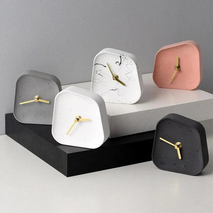Cement Time Style  Desk Clock - Retro Shape - Battery Operated