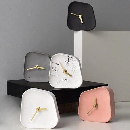 Cement Time Style  Desk Clock - Retro Shape - Battery Operated