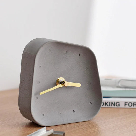 Cement Time Style  Desk Clock - Retro Shape - Battery Operated