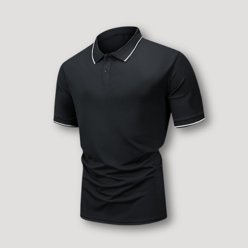 Black Collar White Accent Slim Fit Polo Shirt Sale Men