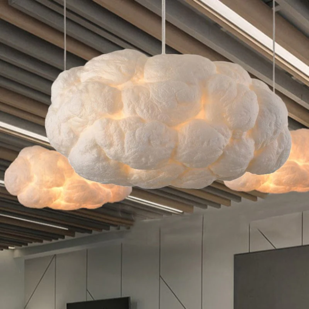 Cloud LED Pendant Light - Hanging - Silk Fabric - Eco Friendly