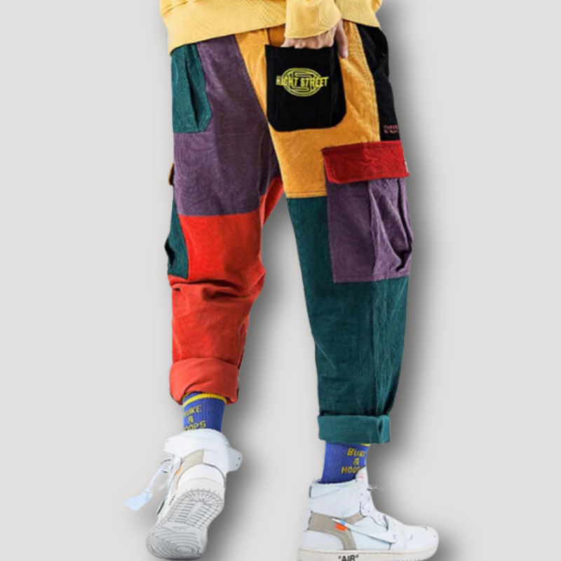Color Blocked Cargo Sweatpants Man
