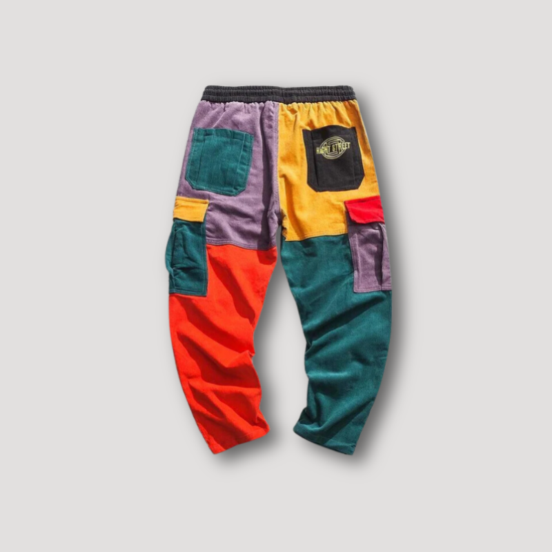 Color Blocked Cargo Sweatpants Man
