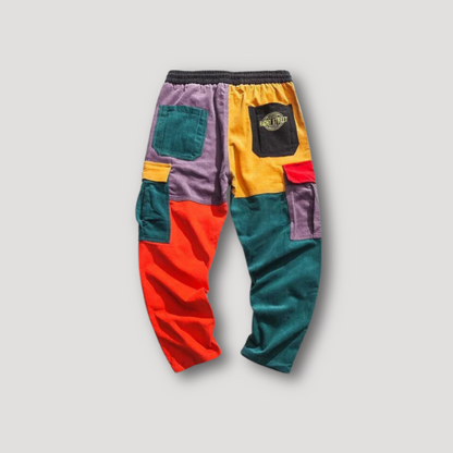 Color Blocked Cargo Sweatpants Man