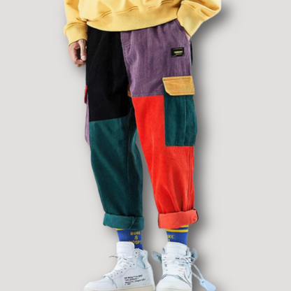 Color Blocked Cargo Sweatpants Man