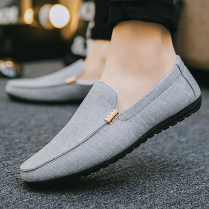 Casual Flat Light Canvas Loafer Shoes for Men