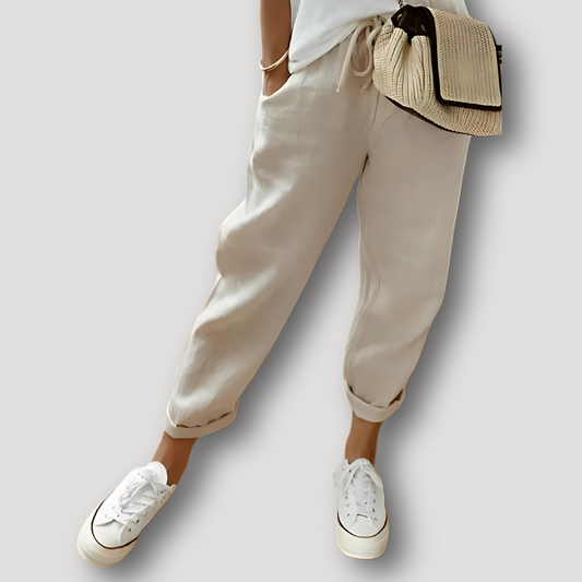 Casual Straight Cotton Linen Pants Women