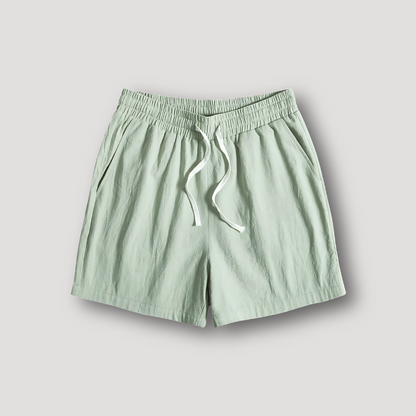 Summer Elastic Waist Cotton Shorts Mens