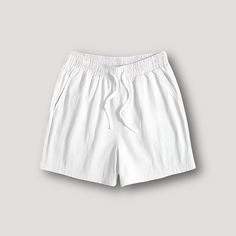 Summer Elastic Waist Cotton Shorts Mens