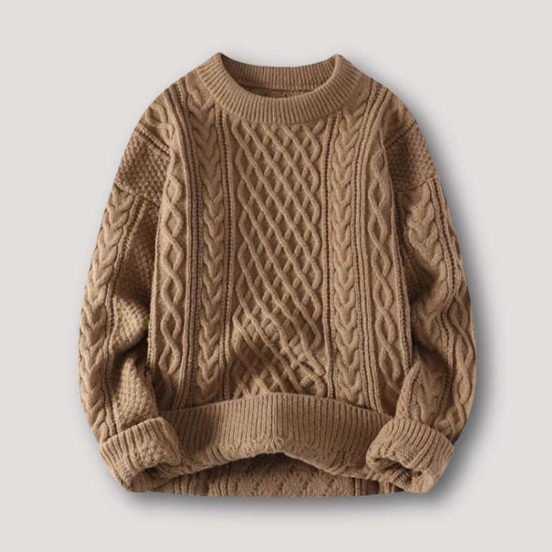 Cozy Oversized Chunky Cable Knit Sweater Man