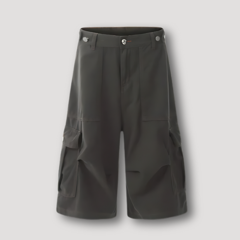 Calf Length Wide Leg Cargo Shorts Men