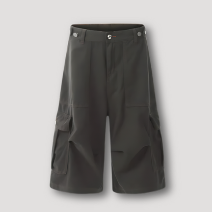 Calf Length Wide Leg Cargo Shorts Men