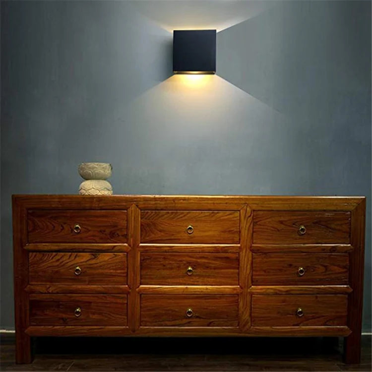 Cube Metal Led Wall Lamp - Aluminum Material - Hardwired Light