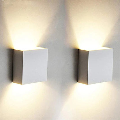 Cube Metal Led Wall Lamp - Aluminum Material - Hardwired Light