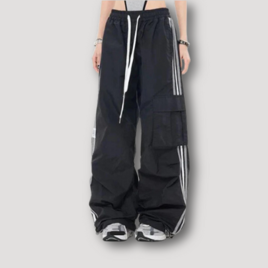 Striped Parachute Trousers Cargo Pants Baggy