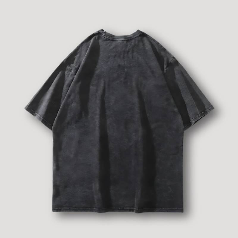 Black Washed Money Roll Oversized Graphic Tee T Shirt