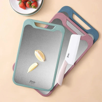 Double Sided Stainless Steel Cutting Board - Multifunctional - Antibacterial