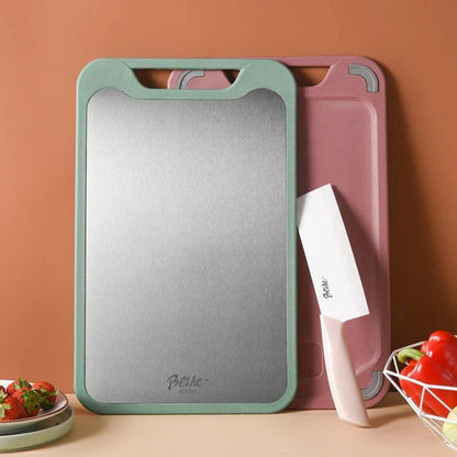 Double Sided Stainless Steel Cutting Board - Multifunctional - Antibacterial