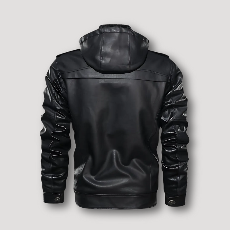 Detachable Hood Leather Jackets on Sale Mens