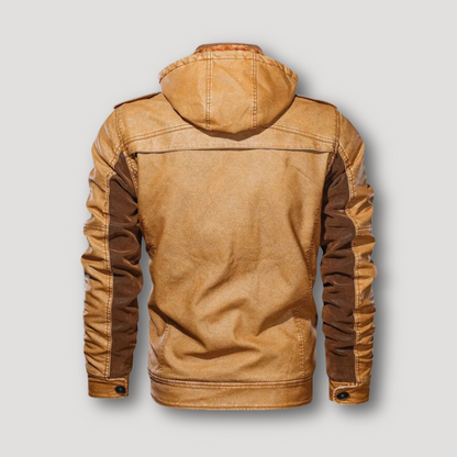 Detachable Hood Leather Jackets on Sale Mens