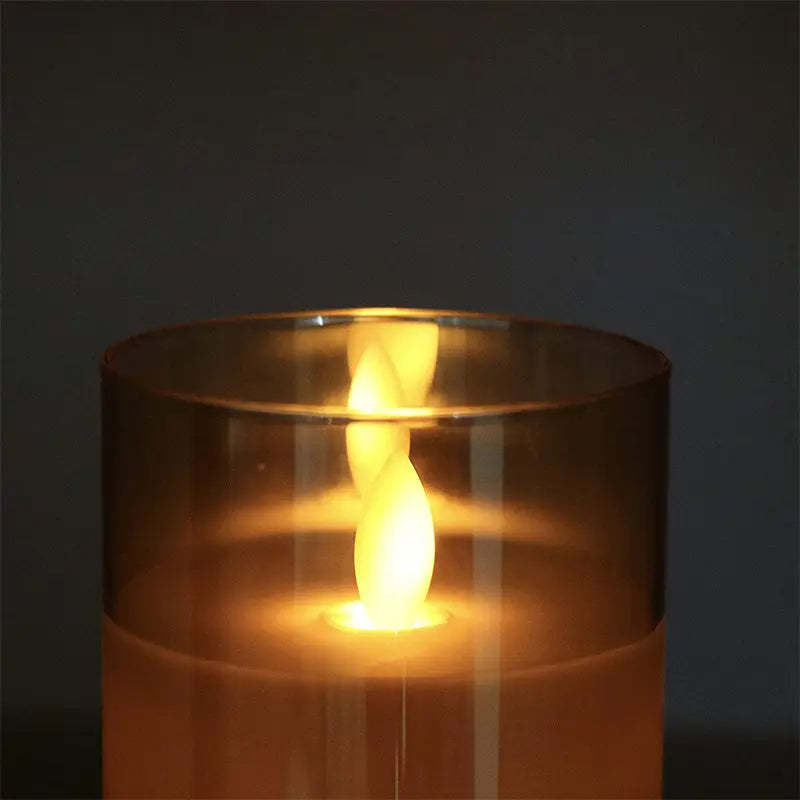 Electric Plotted Candle Set Lighting - Soft Flickering - Glass Casing