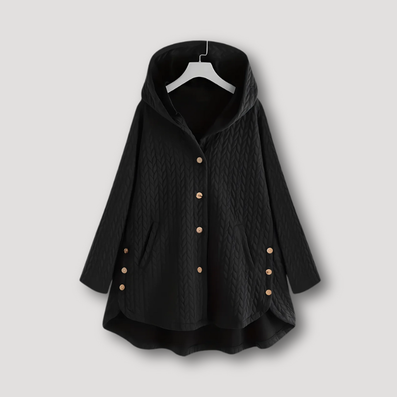 Cable Pattern Flowy Button Up Winter Jacket Women Australia