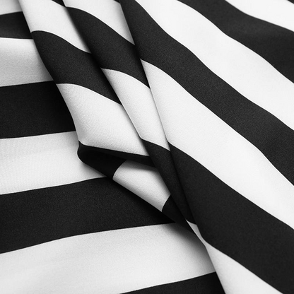 Short Sleeve Black and White Striped Shirt Men