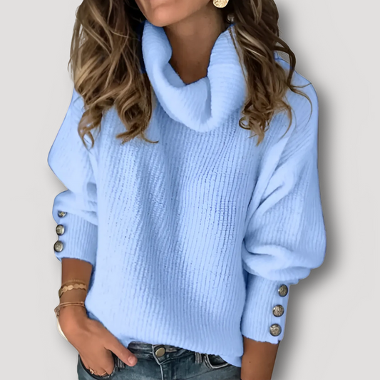 Cowl Neck Pullover Oversized Sweater for Women Knitted